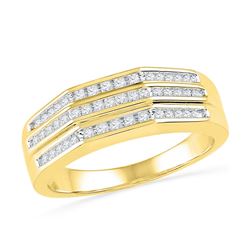 0.25 CTW Diamond Flat Side Arched Ring 10KT Yellow Gold - REF-36K7W