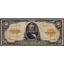 1922 $50 Gold Certificate Note