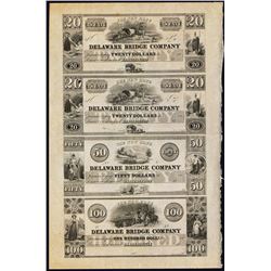 New Hope Delaware Bridge Co., Lambertville, NJ Uncut Obsolete Sheet.