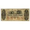 Image 2 : Bank of Cape Fear, Fayetteville,  1855, $7 Obsolete Banknote.