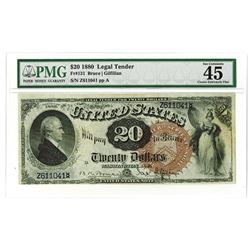 U.S. Legal Tender, $20, 1880 Fr#131, Large Brown Seal, Bruce | Gilfillan Signatures.