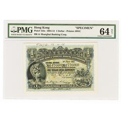 Hong Kong & Shanghai Banking Corp., 1913 Specimen Banknote.