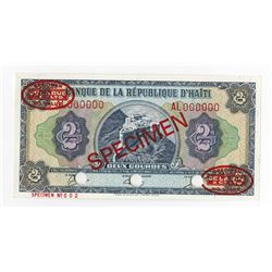 Banque De La Republique D'Haiti, L.1979, Specimen Banknote.