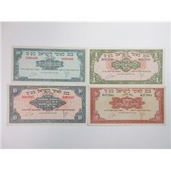 Bank of Leumi Le-Israel, 1952 ND Issue Banknote Quartet.