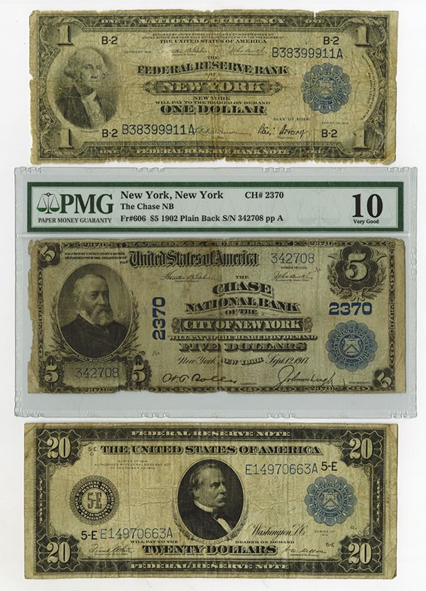 U.S. Large Size FRN, National Banknote Trio