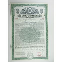 City of Oslo, 1958 Specimen Bond