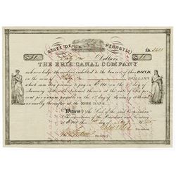 Erie Canal Co., 1845 Cancelled Bond