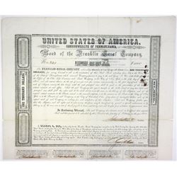 Franklin Canal Co., 1851 Issued Bond.