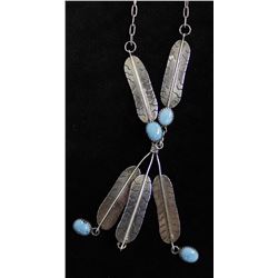 Beautiful Navajo Sterling Turquoise Necklace