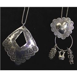 2 Sterling Silver Necklaces, includes 1 Navajo