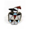 Image 1 : Zuni Sterling Inlay Thunderbird Ring, Size 6.75
