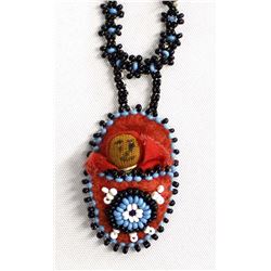 Vintage Zuni Beaded Papoose Doll Necklace