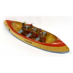 Vintage Canadian Tourist Souvenir Wood Canoe