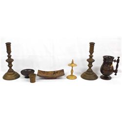 6 Pieces of Turned Wood Items