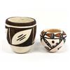 Image 1 : 2 Native American Acoma Miniature Pottery Pots
