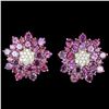 Image 1 : NATURAL PINK RASPBERRY RHODOLITE GARNET Earring