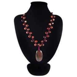 Natural Diamond Polished Multi-Color Picasso Necklace