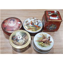 LOT OF 5 TINS