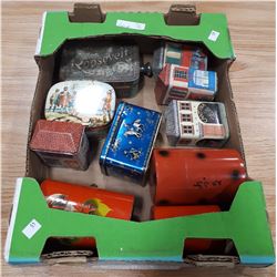 BOX LOT OF 10 TINS