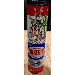 ORIGINAL TINKER TOY TUBE W/TINKER TOYS