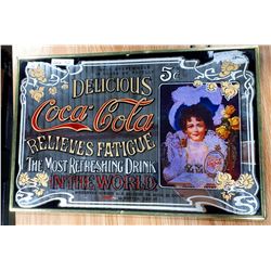 COCA COLA MIRROR W/DECALS ON IT