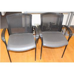 PAIR OF MESH BACK RECEPTION CHAIRS