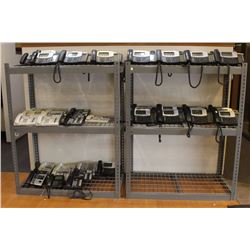 PAIR OF GREY ADJUSTABLE METAL SHELVING UNITS