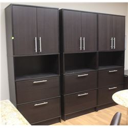 LOT OF 3 UPRIGHT CABINETS 33" X 17" X 85"