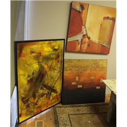 LOT OF 3 LARGE CANVAS PRINTS