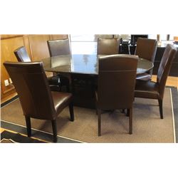 LARGE GRANITE TABLE WITH 7 CONFERENCE CHAIR