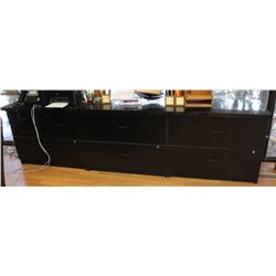 3 LATERAL CABINETS INCLUDING GRANITE TOP