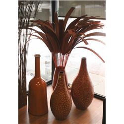 SET OF 5 DECORATIVE VASES AND STICKS