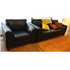 Image 1 : MATCHING SOFA AND CHAIR FAUX LEATHER