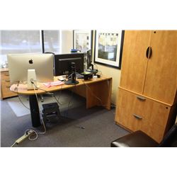 "U" SHAPED OFFICE DESK WITH 2 FILING CABINETS