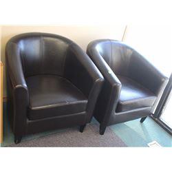 PAIR OF FAUX LEATHER RECEPTION CHAIRS