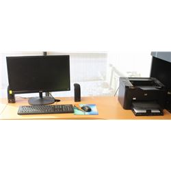 LG MONITOR WITH KEYBOARD, MOUSE AND HP PRINTER