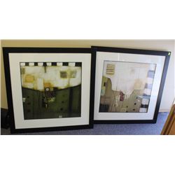LOT OF 2 ABSTRACT PRINTS 34" X 34"