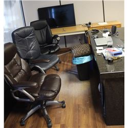 WOOD/METAL TABLE, WOODEN LATERAL CABINET