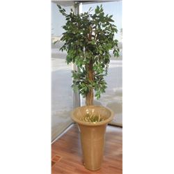 LARGE PLANTER WITH ARTIFICIAL TREE