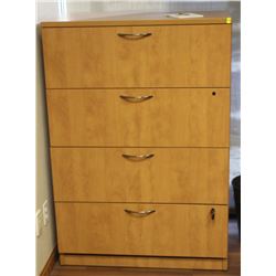 WOODEN LATERAL FILING CABINET 36" X 20" X 52"