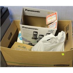 BOX OF ASSORTED CORDLESS PHONES AND OLD CELLPHONES