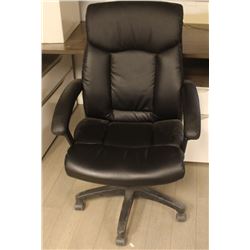 WOOD GRAIN STYLE OFFICE DESK WITH FILING CABINET