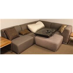 GREY SHOW HOME SECTIONAL WITH OTTOMAN