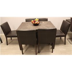 SHOWROOM 48" X 36" WOOD KITCHEN TABLE W/ 6 CHAIRS