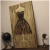 Image 1 : 2 DECOR PIECES WITH LARGE CANVAS TEXTURED PAINTING
