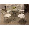 Image 1 : ROUND 48" GLASS TOP MODERN METAL KITCHEN TABLE