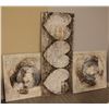 Image 1 : LOT OF 3 WHITE ABSTRACT TEXTURED CANVASES