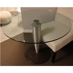 40" MODERN GLASS TOP ROUND KITCHEN TABLE