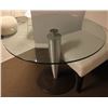 Image 1 : 40" MODERN GLASS TOP ROUND KITCHEN TABLE