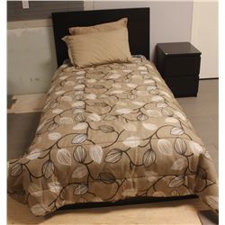 SHOWHOME SINGLE BLACK BED FRAME WITH MATTRESS